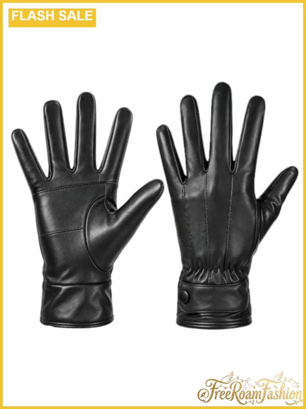 Leather Gloves Women Winter Warm Fleece Lined Touchscreen
